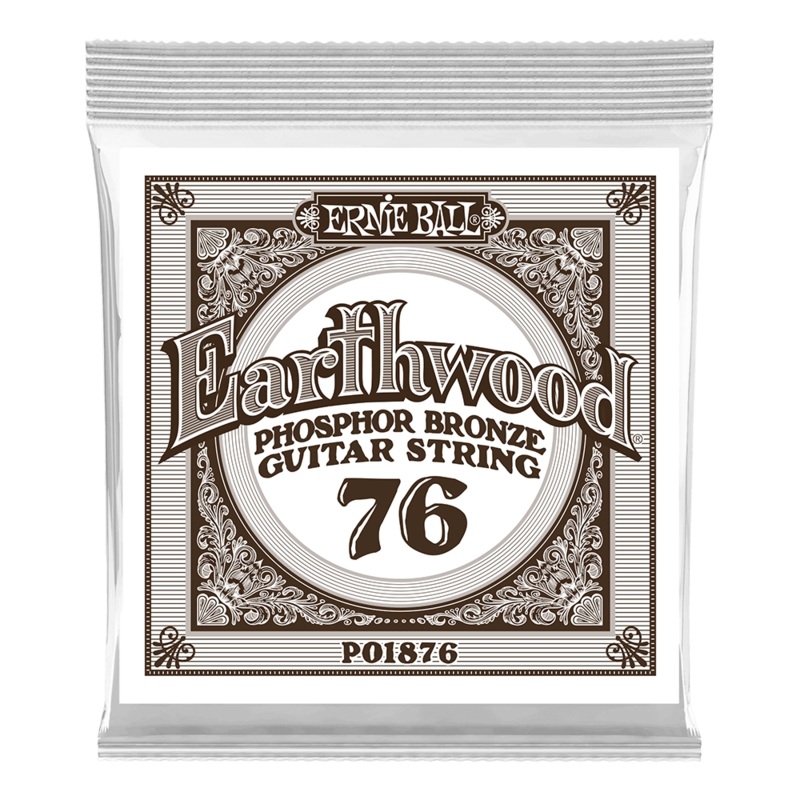 Ernie Ball 1876EB Earthwood Phosphor Bronze Acoustic Guitar String – .076