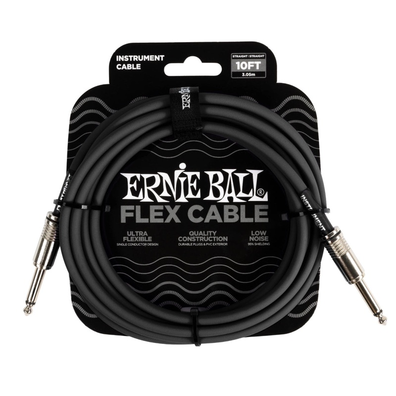 Ernie Ball 6434EB 1/4 to 1/4 Instrument Cable (Black) – 10′