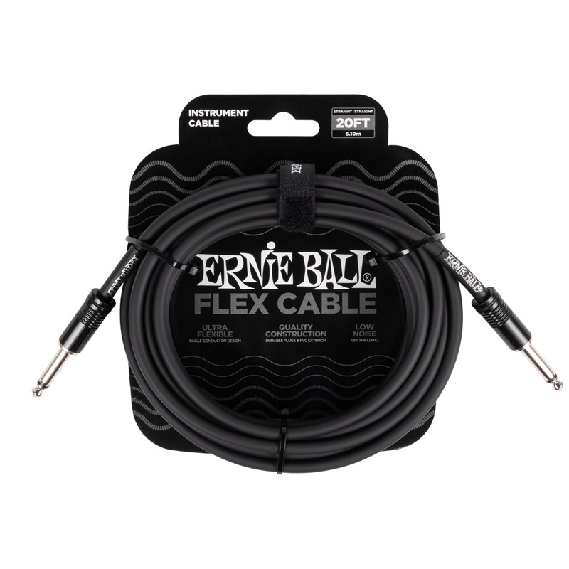 Ernie Ball 6435EB 1/4 to 1/4 Instrument Cable (Black) – 20′