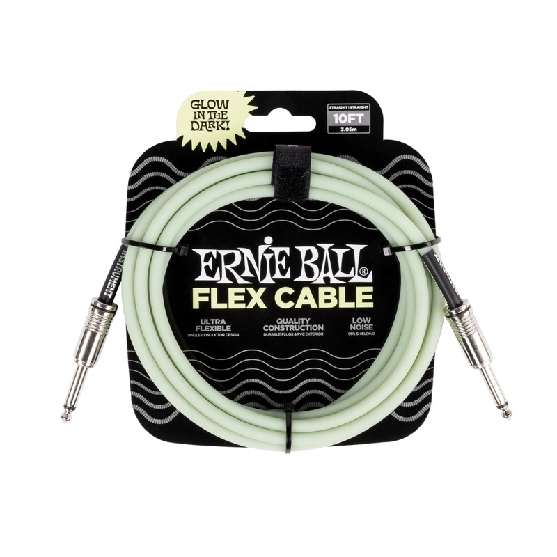 Ernie Ball 6436EB 1/4 to 1/4 Instrument Cable (Glow In the Dark) – 10′