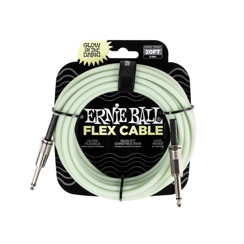 Ernie Ball 6437EB 1/4 to1/4 Instrument Cable (Glow in the Dark) – 20′