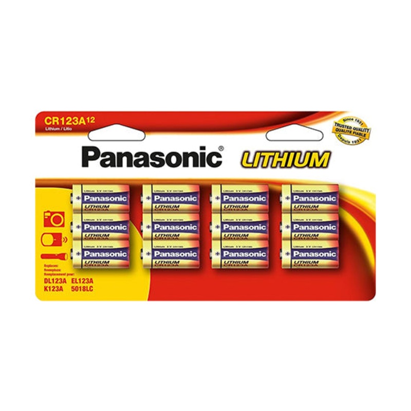 Panasonic CR123PA12B 3.0 Volt Lithium Battery – 12 Pack