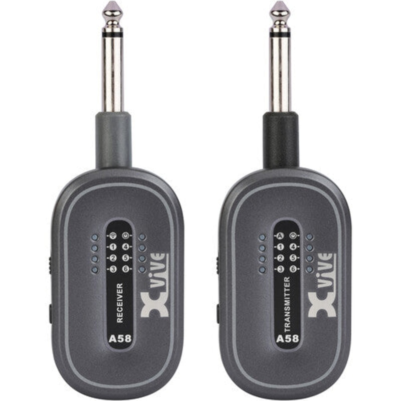 Xvive A58 Guitar Wireless System 5.8 GHz With 1/4″ Transmitter & 1/4″ Receiver (Black)