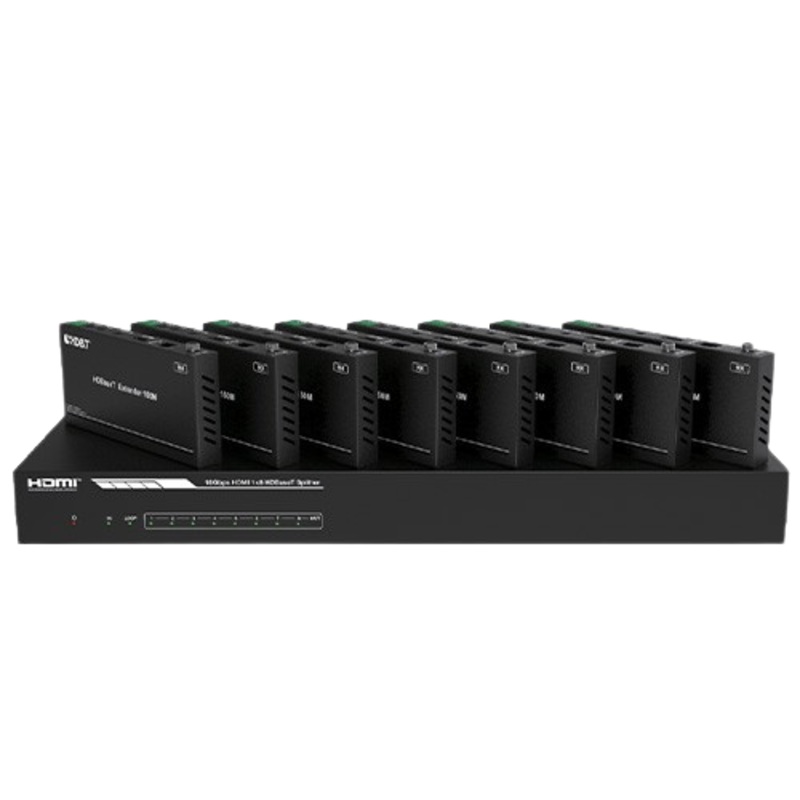 Covid D1H8B-200 1×8 HDMI Splitter with 8 Receiver