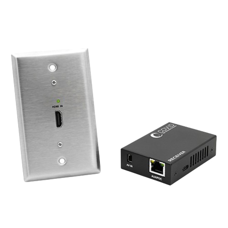 Covid EHF-205-W HDMI Receiver System with HDMI Transmitter Wall Plate (White)