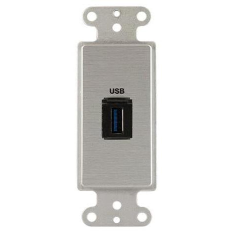 Covid D1145F-CA Keystone USB-3-AA Wall Plate (Clear Anodized)