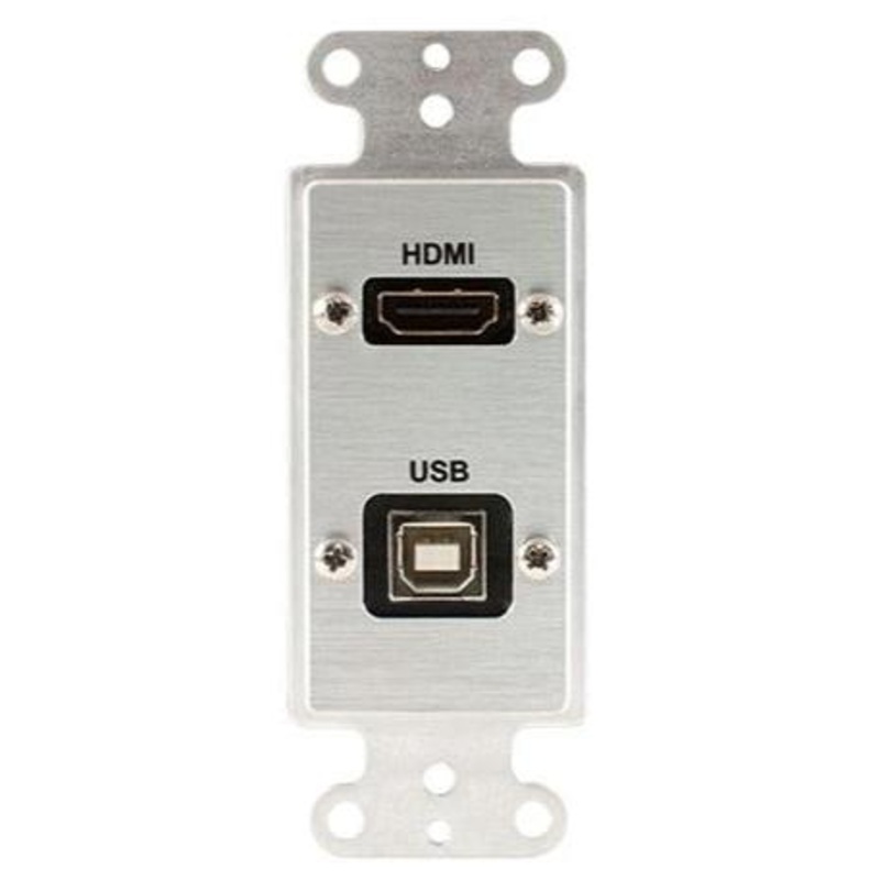 Covid D1218M-CA HDMI Female, USB BA Pigtail Wall Plate (Clear Anodized)