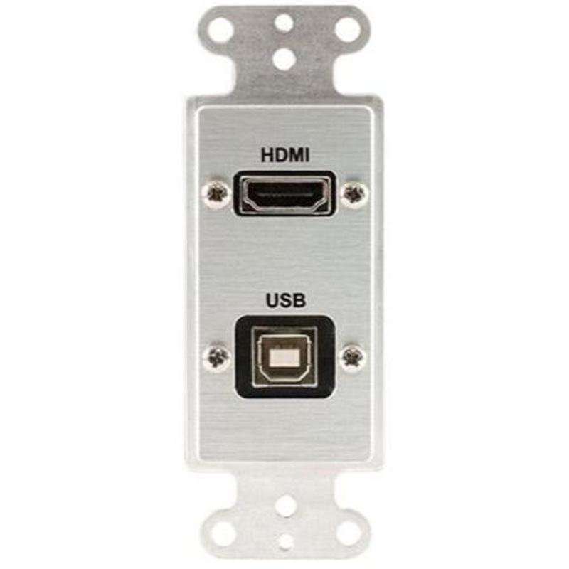 Covid D1218P-CA HDMI Pigtail, USB BA Pigtail Wall Plate (Clear Anodized)