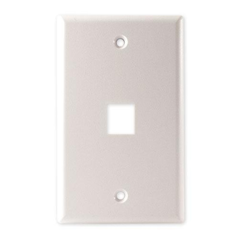 Covid Covid PB-11000-W Blank Wall Plate with 1 Keystone Hole (White)