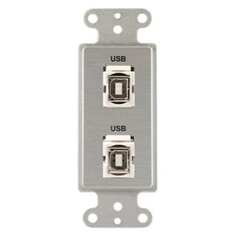Covid D1232F-CA Keystone USB-2-BA Wall Plate (Clear Anodized)