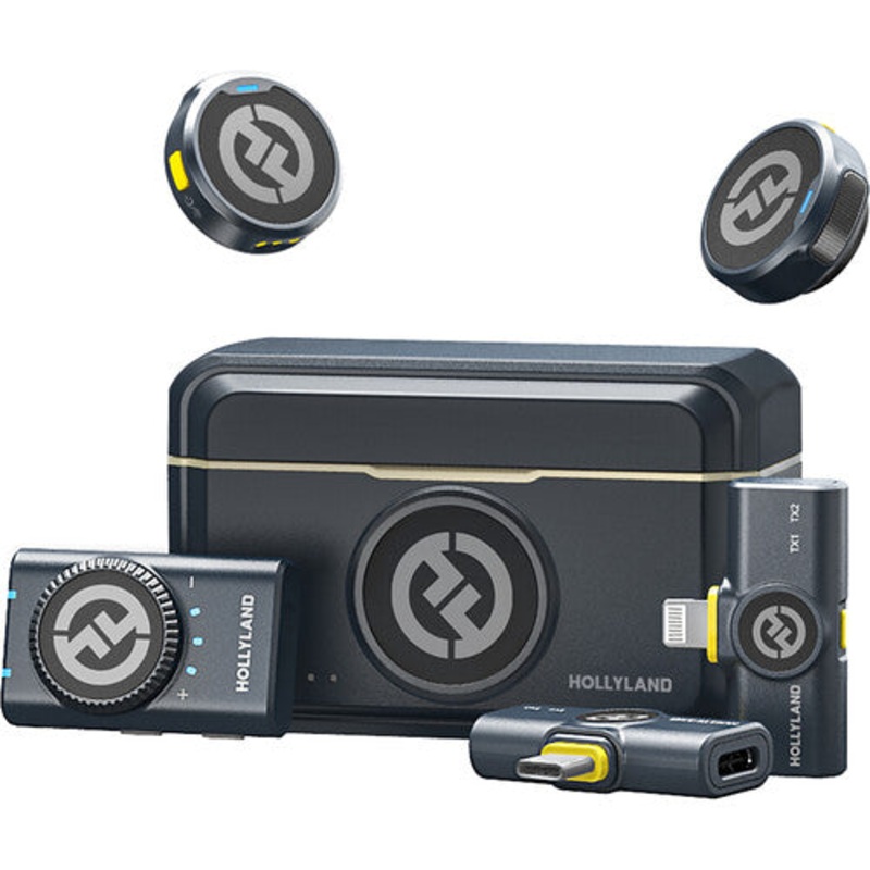 Hollyland LARK M2 COMBO 2-Person Wireless Combo Microphone System 2.4 GHz (Black)