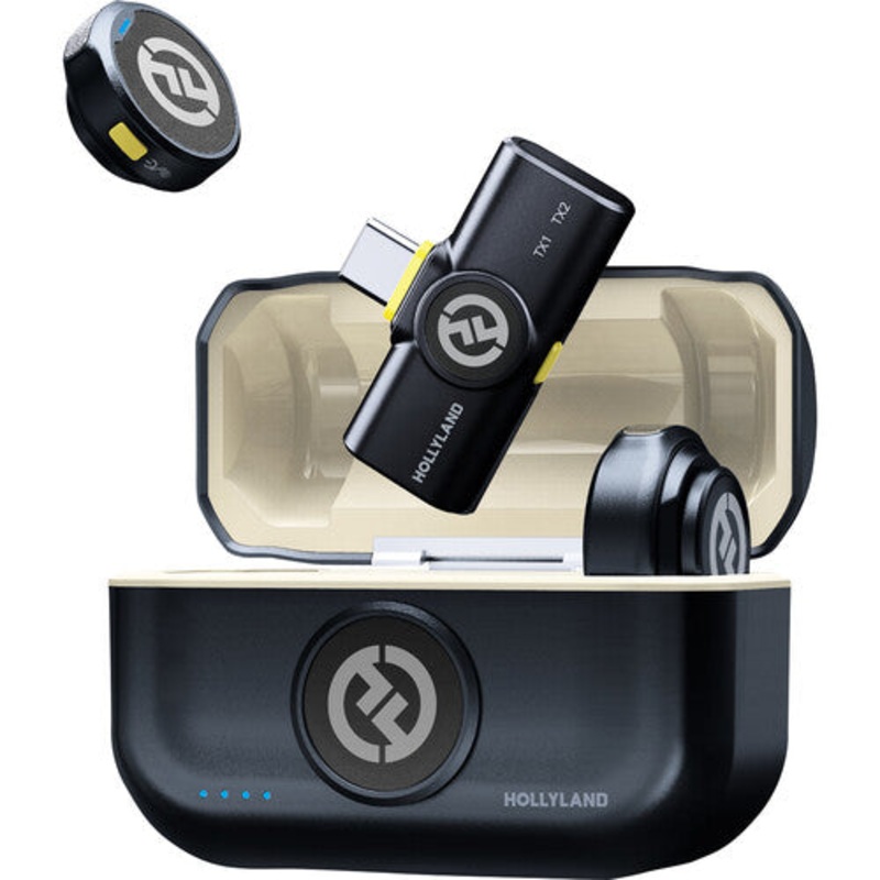 Hollyland LARK M2 USB-C 2-Person Wireless Microphone System with USB-C Connector 2.4 GHz (Shine Charcoal)