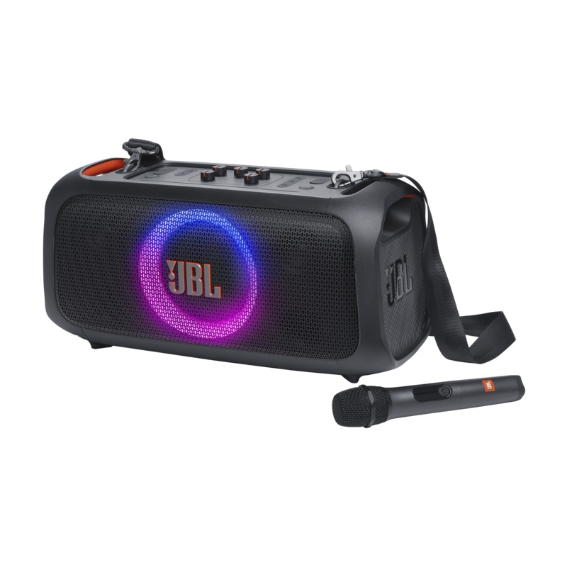 JBL PARTYBOX ON-THE-GO ESSENTIAL Portable Party Speaker With Built-In Lights & Wireless Mic