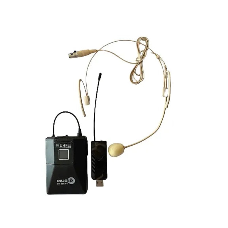 Music 8 M8-15B HS Professional Wireless System w/ USB Receiver and Headset Microphone and Beltpack Transmitter