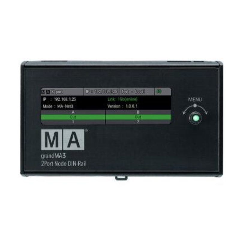 MA Lighting MA4011701 2Port Node DIN-RAIL Ethernet to DMX Converter