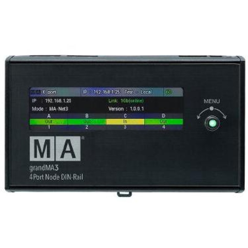 MA Lighting MA4011702 4Port Node DIN-RAIL Ethernet to DMX Converter