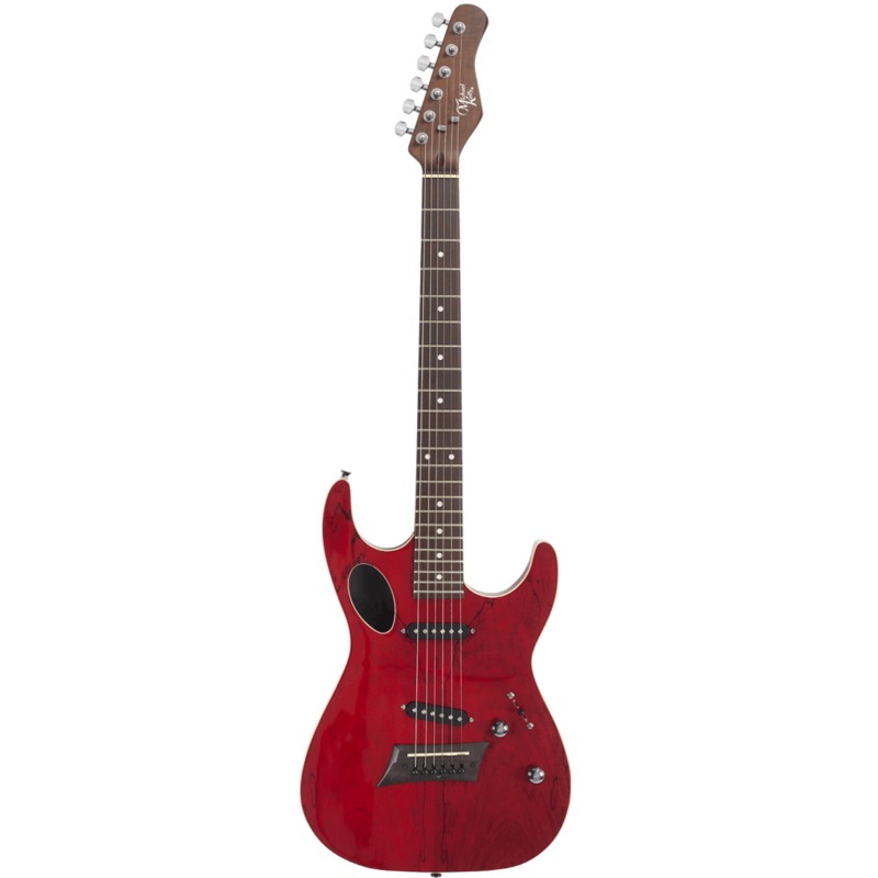 Michael Kelly HYBRID PORT 60 Semi Hollow-Body Electric Guitar (Transparent Red) (DEMO)