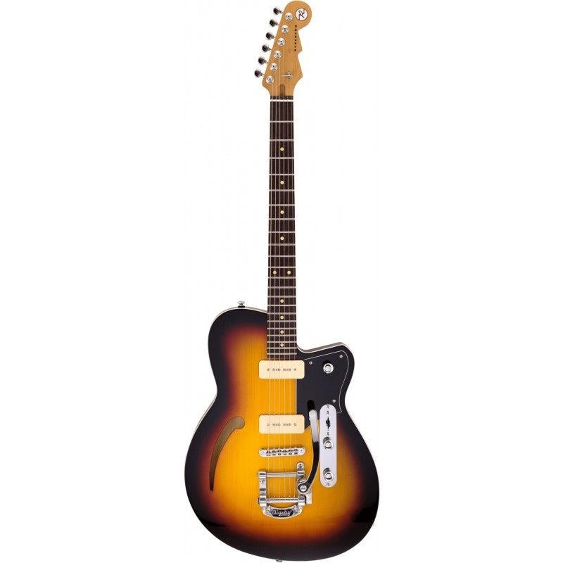 Reverend CK290-G-3tbu-RW-9090-BK-B Club King 290 Semi Hollow-Body Electric Guitar (3-Tone Burst)