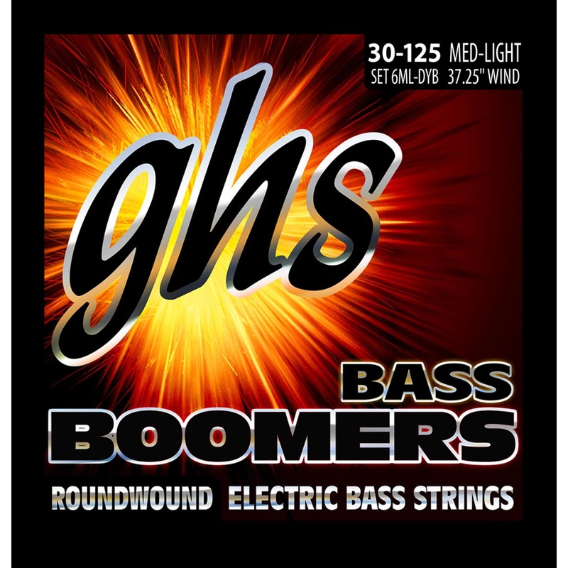 Ghs 6ML-DYB Bass Boomers Roundwound Long Scale (Medium-Light) – 6 Strings