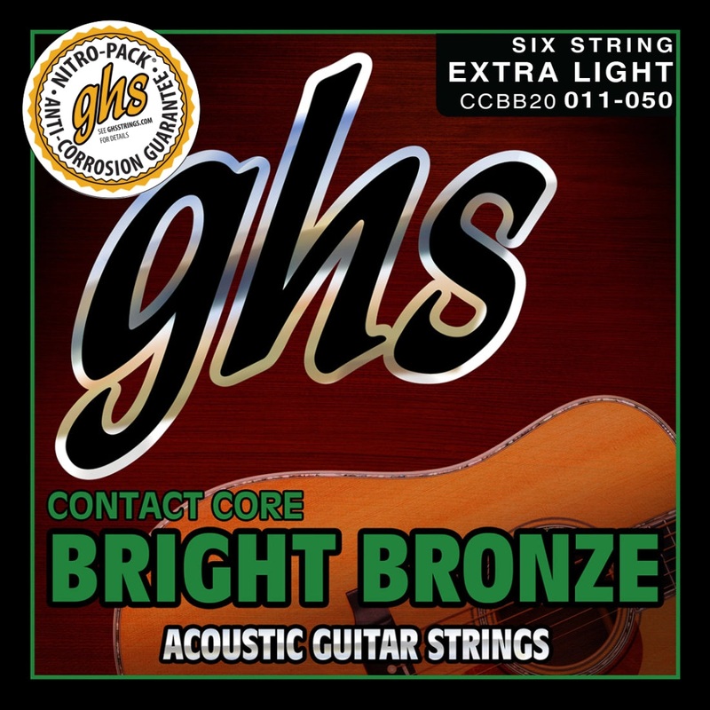 Ghs CCBB20 Contact Core Bright Bronze Acoustic Guitar Strings – Extra Light