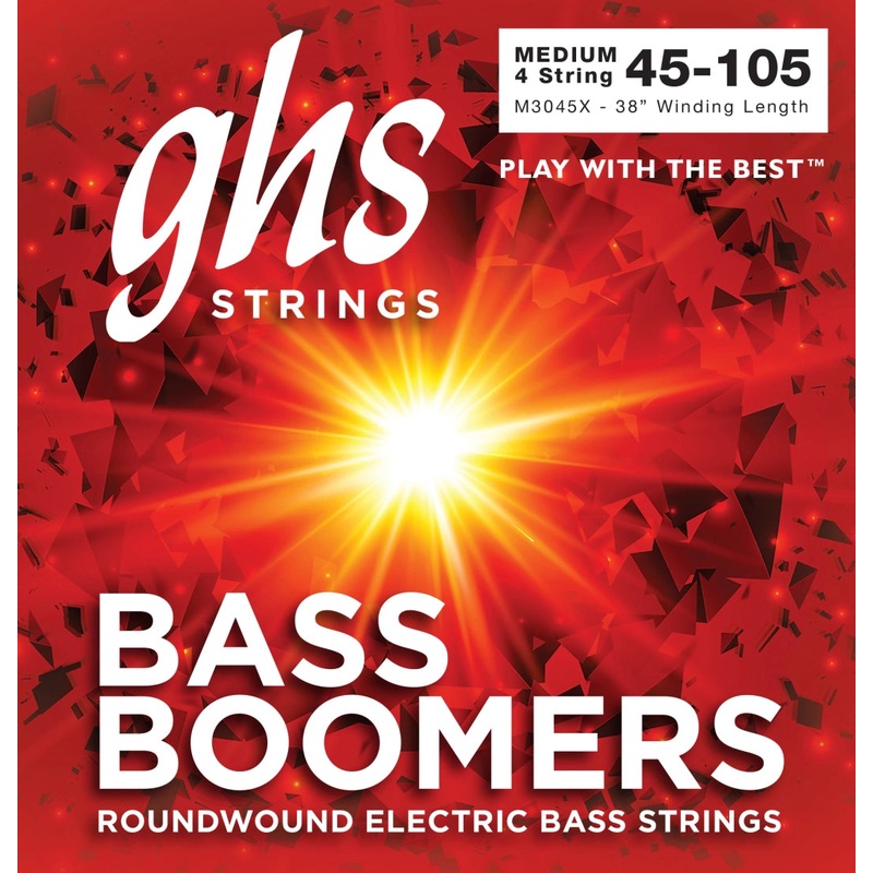 Ghs M3045X Electric Bass Boomers Long Scale Plus Medium (.045-.105) – 4 Strings