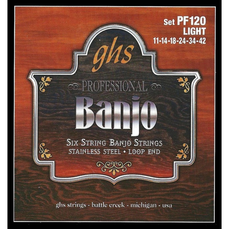 Ghs PF120 Banjo 6-String Stainless Steel Set – Light