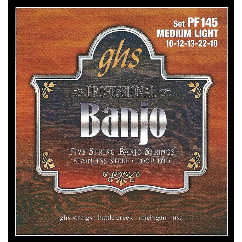 Ghs PF145 Banjo 5 String Stainless Steel String Set – Medium Light