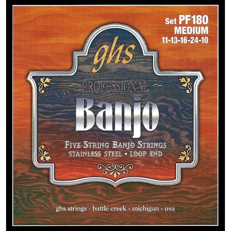 Ghs PF180 Banjo 5 String Stainless Medium .011 – .024
