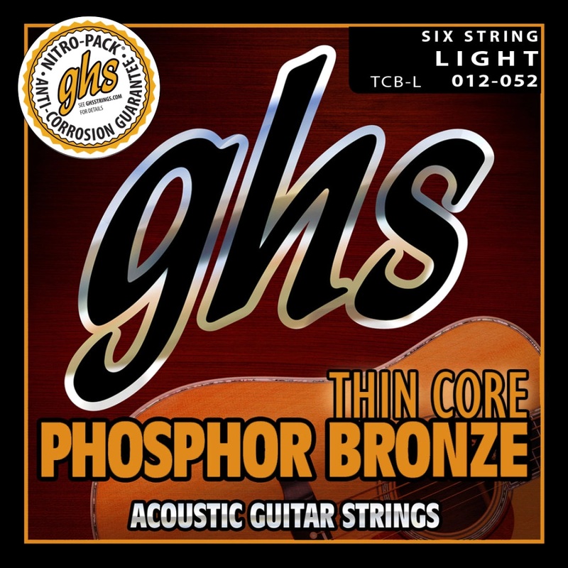 Ghs TCB-L Thin Core Phosphor Bronze Acoustic Guitar String Set – Light