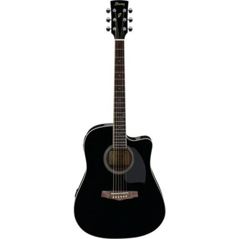 Ibanez PF15ECEBK – Dreadnought Single Cutaway Acoustic Guitar with Preamp and Tuner – Black