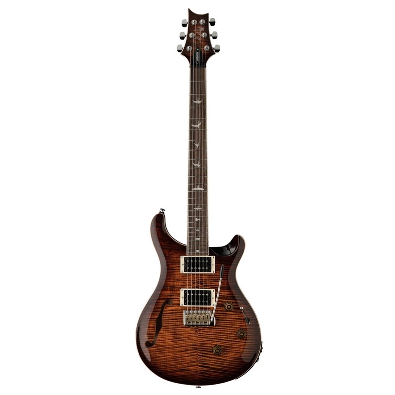 PRS SE CUSTOM 24 Semi-Hollow Piezo Electric Guitar (Orange Tiger Smokeburst)