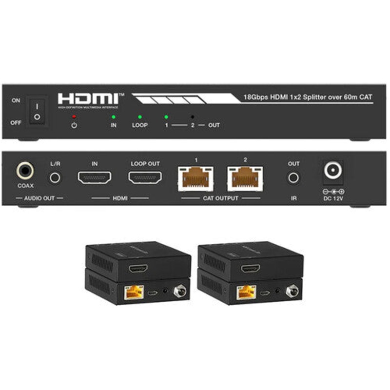 DVDO Splitter-12-CAT 4K 1 x 2 HDMI Splitter with Category Outputs