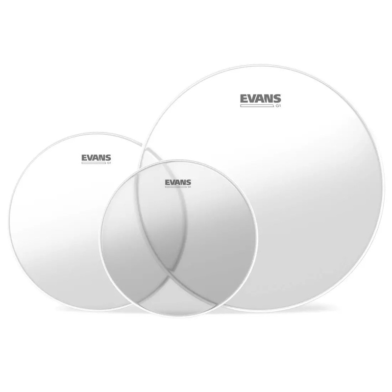 Evans ETP-G1CLR-F Clear Drumhead Fusion Assortment – 10″, 12″, 14″