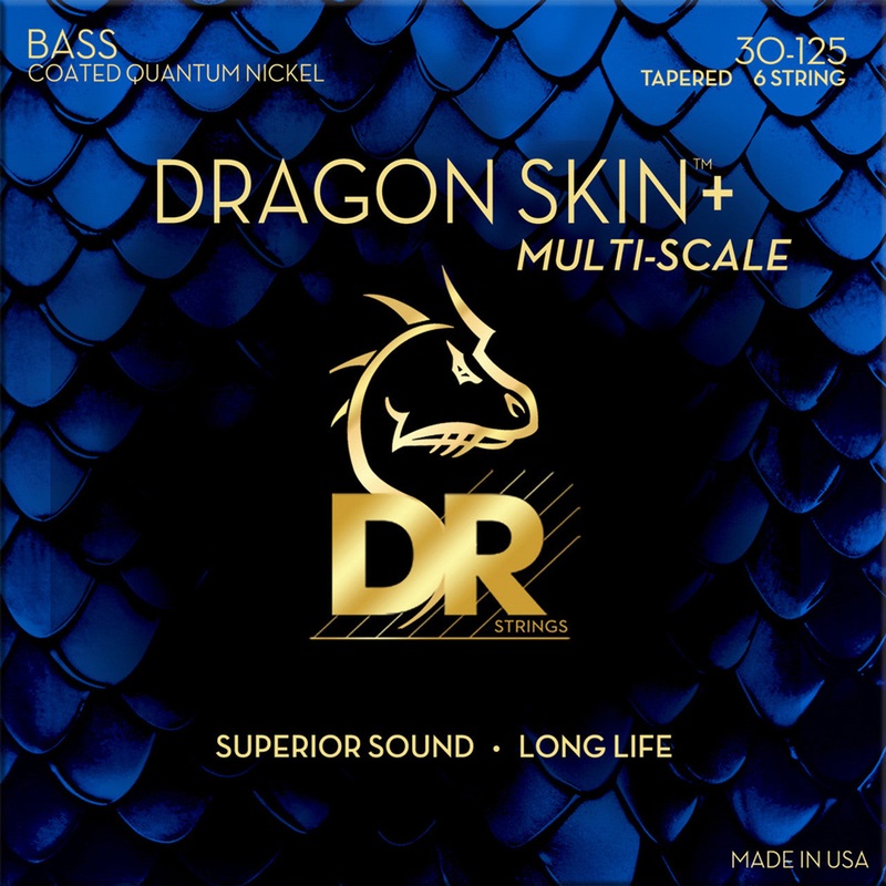DR Handmade Strings DBQM6-30 6 Multi-Scale Electric Bass Strings Medium – 30-125