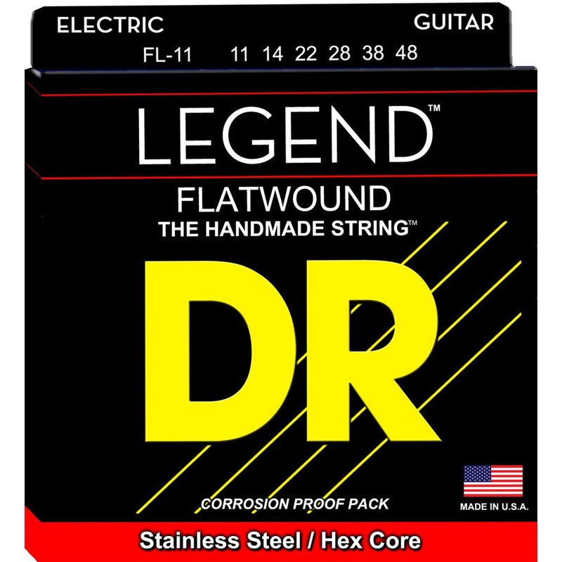 DR Handmade Strings FL-11 Flat Wound Electric Guitar Strings Medium Lite – 11-48