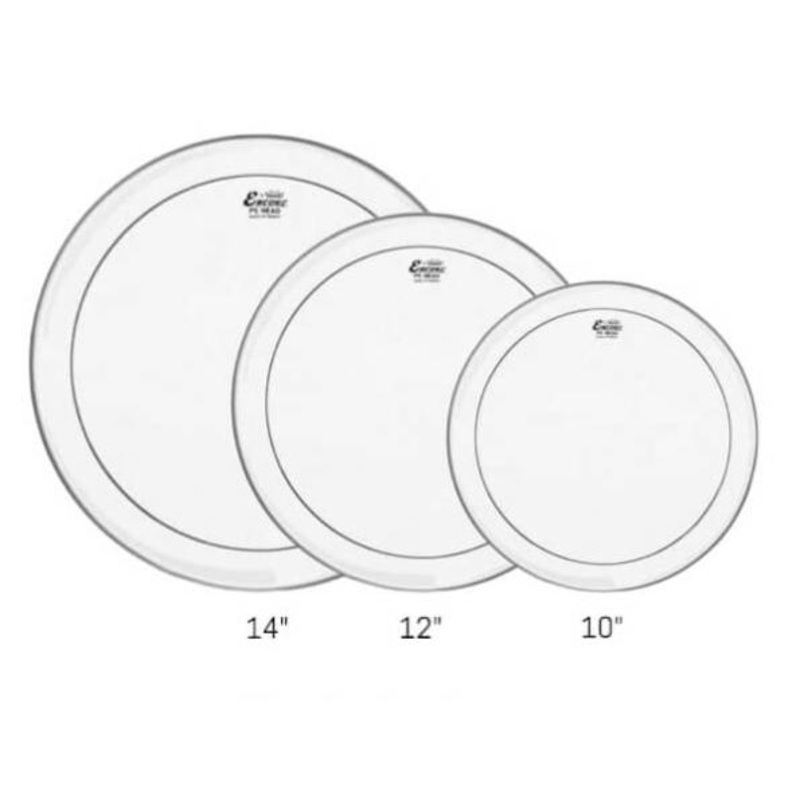 Encore EN-P024-PP Tom Drum Heads (Pinstripe Clear) – 10″, 12″, 14″