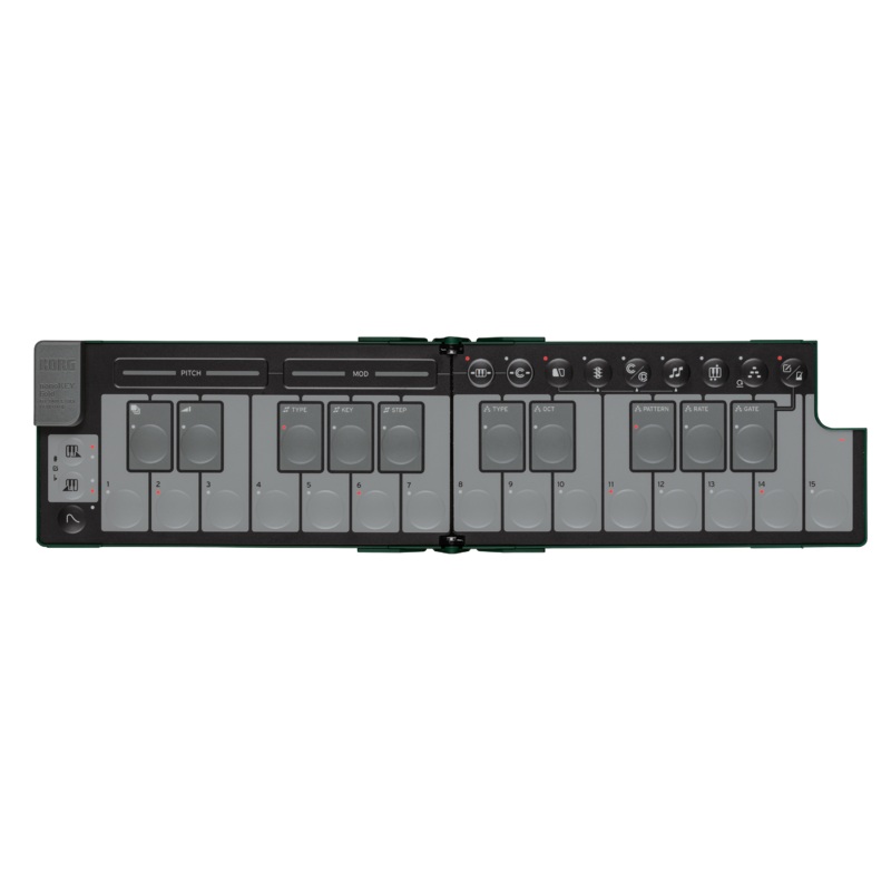 Korg NANOKEYFDAG Foldable Pocket Size MIDI Keyboard (Alpine Green)