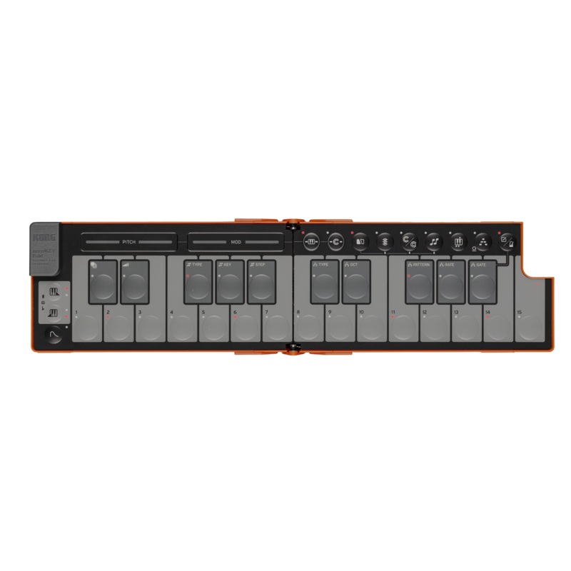 Korg NANOKEYFDLO Foldable Pocket Size MIDI Keyboard (Lava Orange)