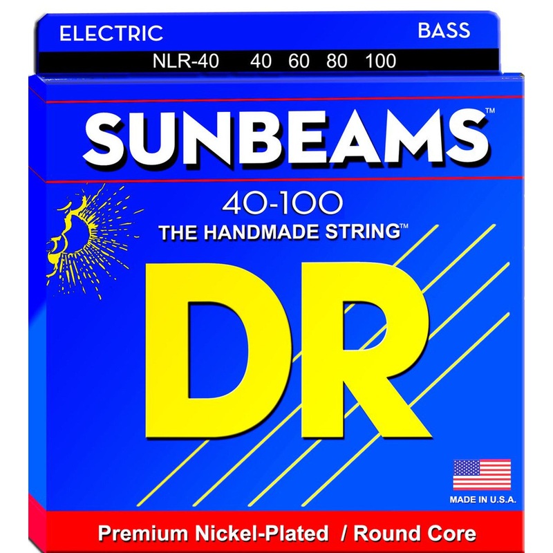 DR Handmade Strings NLR-40 Electric Bass Guitar Strings Lite – 40-100