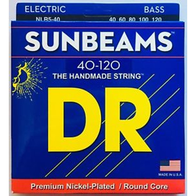 DR Handmade Strings NLR5-40 5 Electric Bass Guitar Strings Lite – 40-120