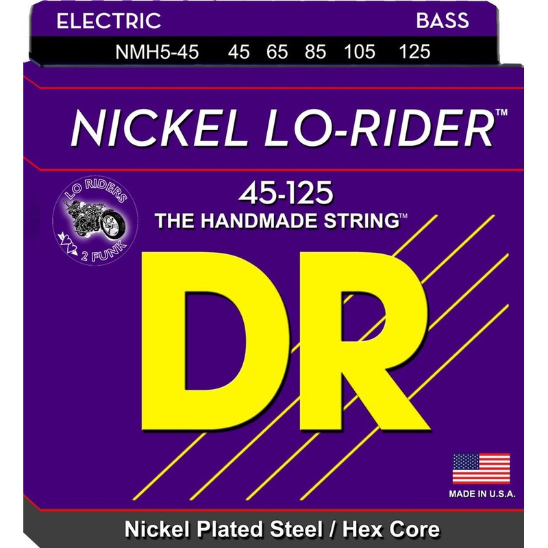 DR Handmade Strings NMH5-45 5 Electric Bass Strings Medium – 45-125