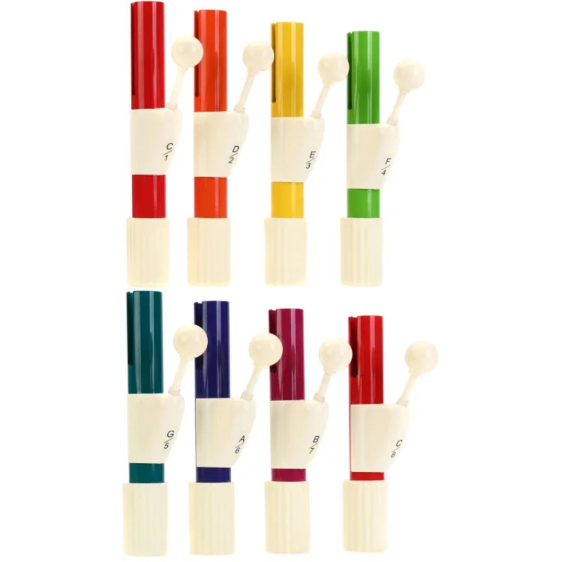 Rhythm Band CNC8 Chroma-Notes 8-note Diatonic Hand Chimes Set – C Major
