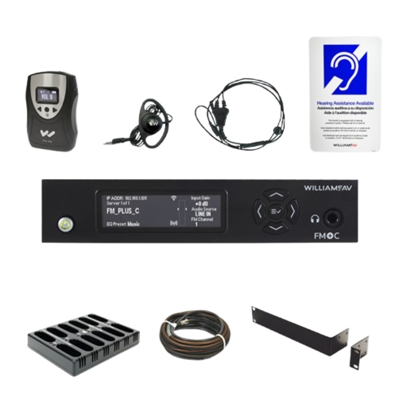 Williams AV FM 558-12 PRO D FM+ PRO Assistive Listening System with Dante