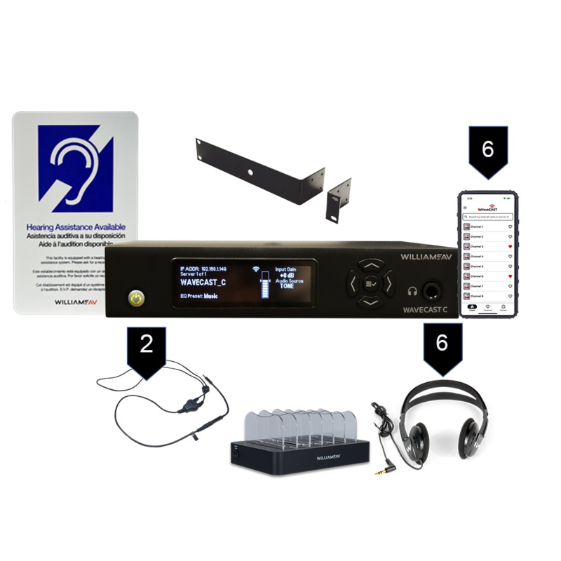 Williams AV WF SYS2C-00 WaveCAST System With 6 WAV Pro Wi-Fi Receivers
