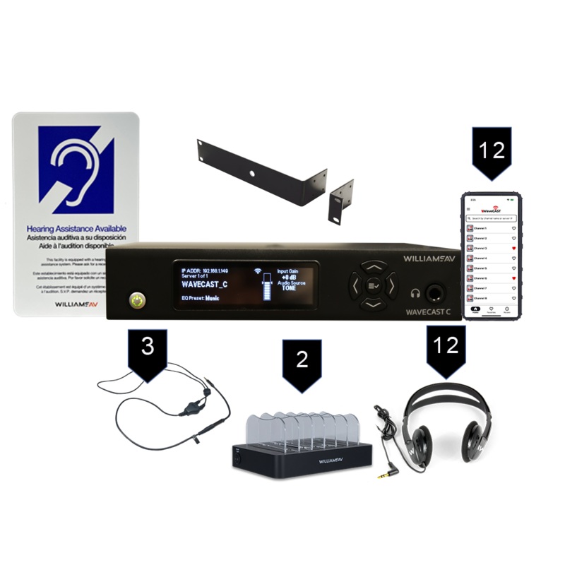 Williams AV WF SYS3C-00 WaveCAST System with 12 WAV Pro Wi-Fi Receivers