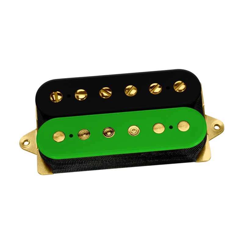 DiMarzio DP155 The Tone Zone F-Spaced Bridge Humbucker Pickup (Black/Green With Gold Pole Pieces)