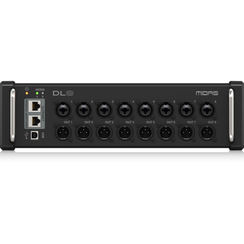 Midas DL8 PoE-Powered 8×8 Stage Box with Midas PRO Preamps