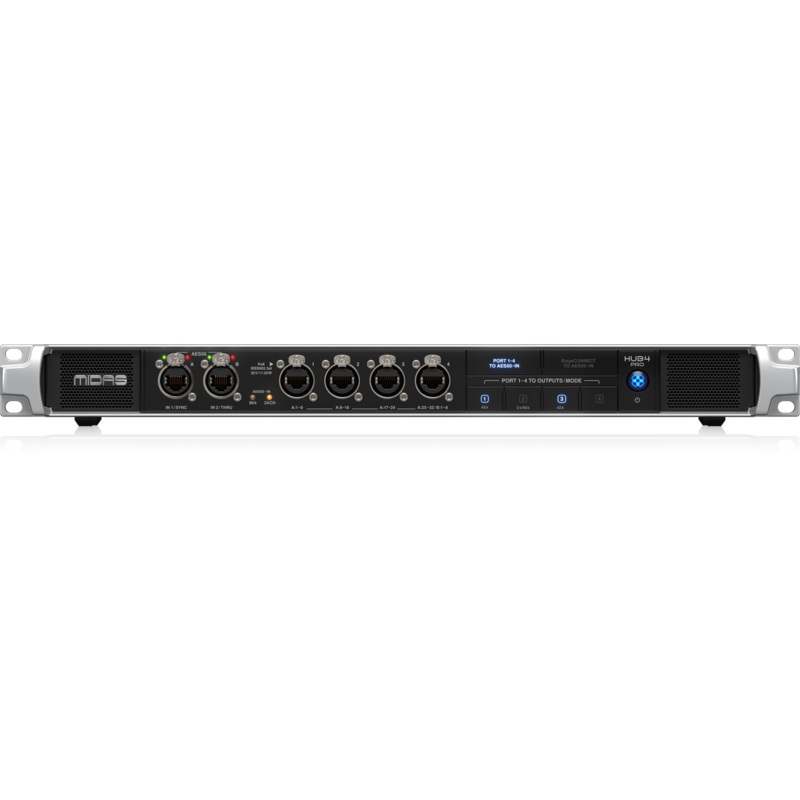 Midas HUB4 PRO Monitor System Hub with 4 PoE Ports for Personal Mixers or Compatible Stage Boxes