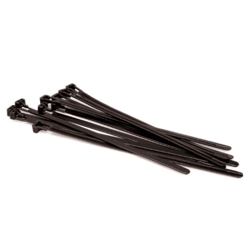 Hosa WTI-294 8″ Plastic Wire Ties with Release Tab (Pack of 10, Black)