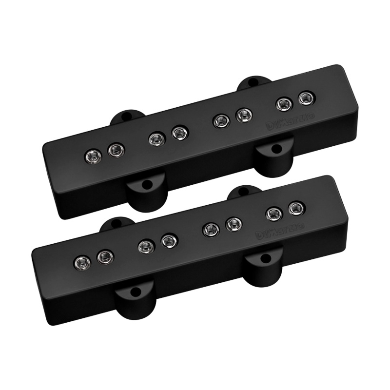 DiMarzio DP123 Bass Model J Pickup Set (Black With Nickel Poles)